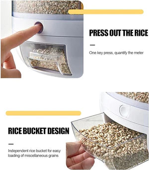 Rotating Cereal Dispenser Grain Storage Box